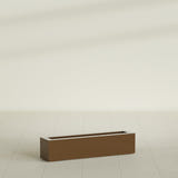 Salon Box Planter in Metallic Bronze, 36" Long, shown empty
