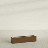 Salon Box Planter in Metallic Bronze, 36" Long, shown empty
