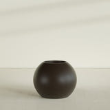 Globe Planter in Matte Dark Brown, 30"D × 24"H, shown empty