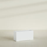 Hollywood Narrow Rectangular Planter in Matte Bright White, 36"L × 12"D × 24"H, shown empty