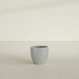 Wannsee Round Planter in Metallic Silver, 22"D × 19"H, shown empty