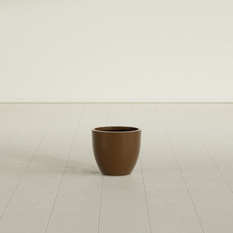 Wannsee Round Planter in Metallic Bronze, 15"D × 13"H, shown empty