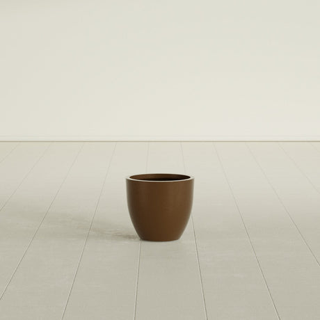 Wannsee Round Planter in Metallic Bronze, 15"D × 13"H, shown empty