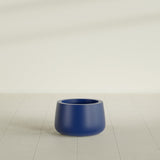 Short Hayden Bowl Planter in Matte Cobalt Blue, 12"D × 7"H, shown empty