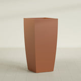 Toulan Tapered Square Planter in Matte Terra Cotta, 23"W × 48"H, shown empty