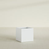 Montroy Cube Planter in Matte Bright White, 28", shown empty
