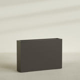 Amesbury Narrow Rectangular Planter in Matte Dark Brown, 48"L × 10"D × 32"H, shown empty