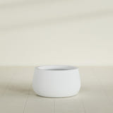 Short Hayden Bowl Planter in Gloss Bright White, 16"D × 8"H, shown empty