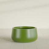 Short Hayden Bowl Planter in Satin Green, 20"D × 10"H, shown empty