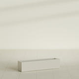 Salon Box Planter in Satin Beige, 36" Long, shown empty