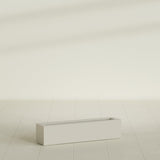 Salon Box Planter in Satin Beige, 36" Long, shown empty