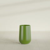 Hayden Urn Planter in Satin Green, 12"Diam × 20"H, shown empty