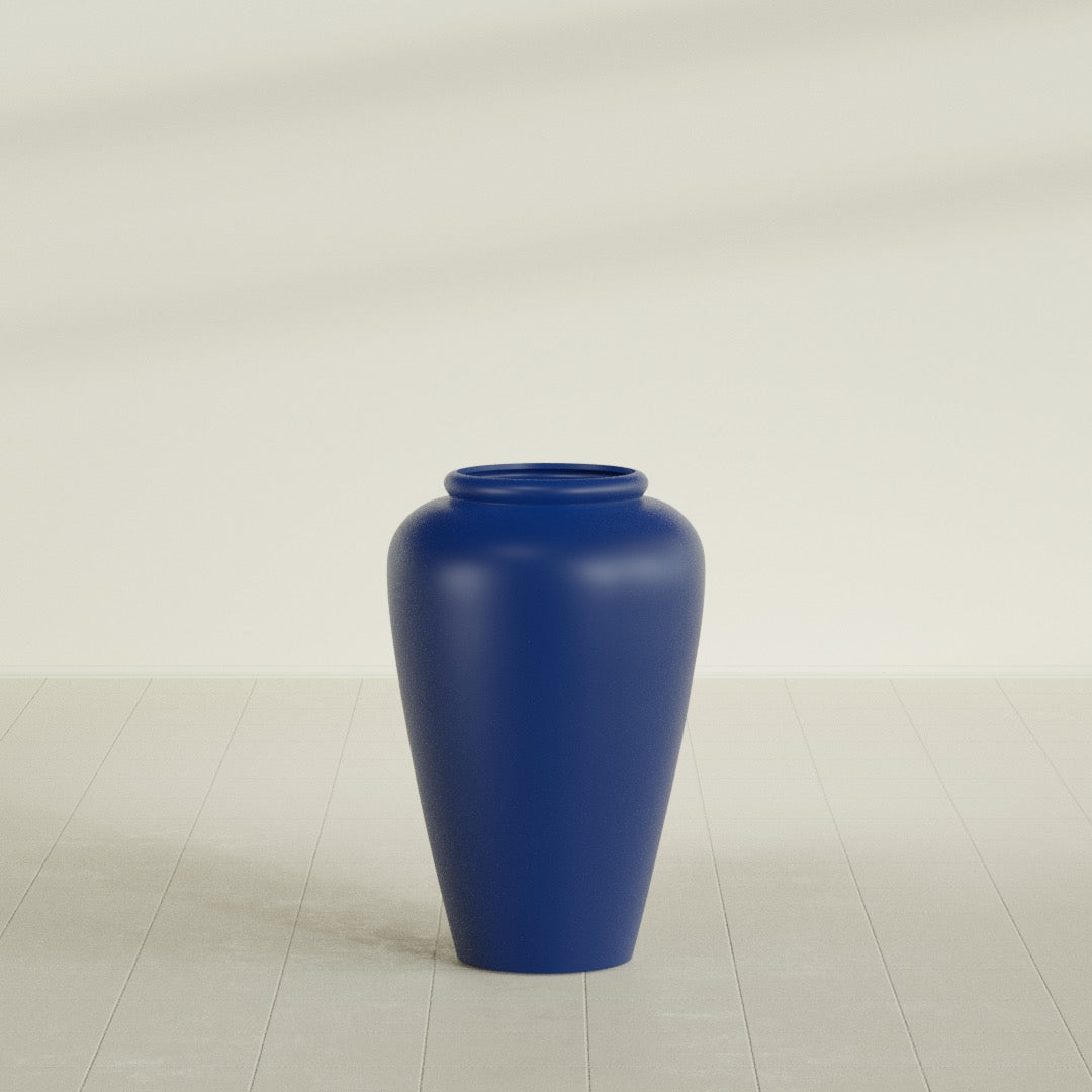 Barà Jar Planter in Matte Cobalt Blue, 20"D × 31"H, shown empty