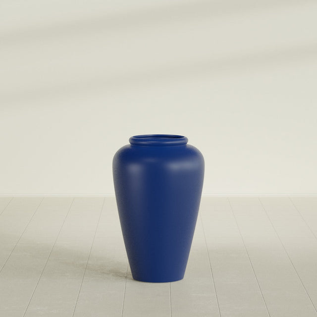 Barà Jar Planter in Matte Cobalt Blue, 20"D × 31"H, shown empty