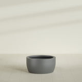 Casablanca Bowl Planter in Matte Gunmetal, 30"D × 15"H, shown empty