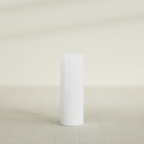 Corry Cylinder Planter in Matte Bright White, 10"D × 30"H, shown empty