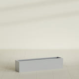 Monaco Rectangle Planter in Metallic Silver, 32"L, shown empty
