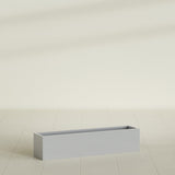 Monaco Rectangle Planter in Metallic Silver, 32"L, shown empty