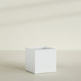 Montroy Cube Planter in Matte Bright White, 36", shown empty