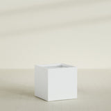 Montroy Cube Planter in Matte Bright White, 36", shown empty