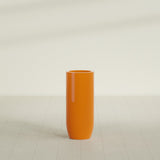 Saint Tropez Bullet Round Planter in Gloss Tangerine, 16"D × 38"H, shown empty