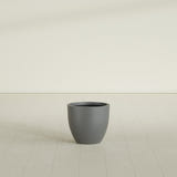 Wannsee Round Planter in Matte Gunmetal, 22"D × 19"H, shown empty