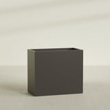 Darwin Rectangular Planter in Matte Dark Brown, 48"L × 24"D × 42"H, shown empty