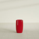 Lisbon tall round tapered fiberglass planter in Gloss Red, 14 in diameter, 25 in high, shown empty