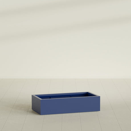 Antwerp Rectangular Planter in Matte Cobalt Blue, 48"L × 24"D × 12"H, shown empty
