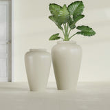 Barà Jar fiberglass planter in Satin Beige, size range, in a sunlit interior