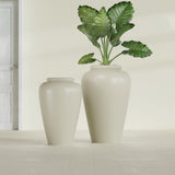 Barà Jar fiberglass planter in Satin Beige, size range, in a sunlit interior