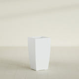 Toulan Tapered Square Planter in Matte Bright White, 16"W × 30"H, shown empty