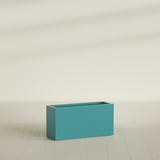Hollywood Narrow Rectangular Planter in Satin Seafoam Green, 36"L × 12"D × 24"H, shown empty
