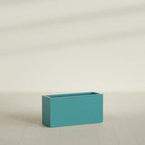 Hollywood Narrow Rectangular Planter in Satin Seafoam Green, 36"L × 12"D × 24"H, shown empty