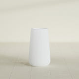 Saigon Tapered Round Planter in Gloss Bright White, 14"D × 30"H, shown empty