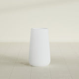 Saigon Tapered Round Planter in Gloss Bright White, 14"D × 30"H, shown empty
