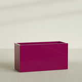 Brisbane Rectangular Planter in Gloss Eggplant, 60"L × 24"D × 32"H, shown empty