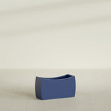 Seoul Curved Planter in Matte Cobalt Blue, 32"L × 12"D × 18"H, shown empty