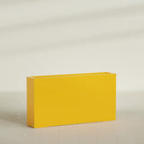 Delray Rectangular Planter in Gloss Saffron, 60"L × 12"D × 32"H, shown empty