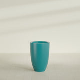 Brannan Tapered Round Planter in Satin Seafoam Green, 24"D × 35"H, shown empty