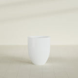 Valencia Tapered Round Planter in Matte Bright White, 20"D × 23"H, shown empty