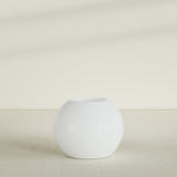Globe Planter in Matte Bright White, 30"D × 24"H, shown empty