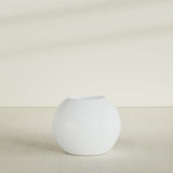 Globe Planter in Matte Bright White, 30"D × 24"H, shown empty