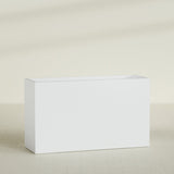 Darwin Rectangular Planter in Gloss Bright White, 72"L × 24"D × 42"H, shown empty