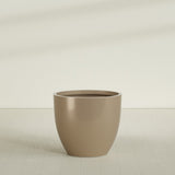 Wannsee Round Planter in Gloss Metallic Gold, 44"D × 39"H, shown empty