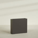 Amesbury Narrow Rectangular Planter in Matte Dark Brown, 36"L × 10"D × 32"H, shown empty