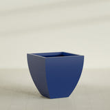 Lima Tapered Square Planter in Matte Cobalt Blue, 30", shown empty