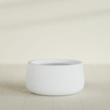 Short Hayden Bowl Planter in Gloss Bright White, 20"D × 10"H, shown empty