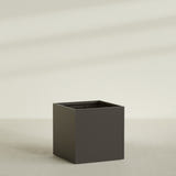 Montroy Cube Planter in Matte Dark Brown, 48", shown empty