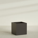 Montroy Cube Planter in Matte Dark Brown, 48", shown empty